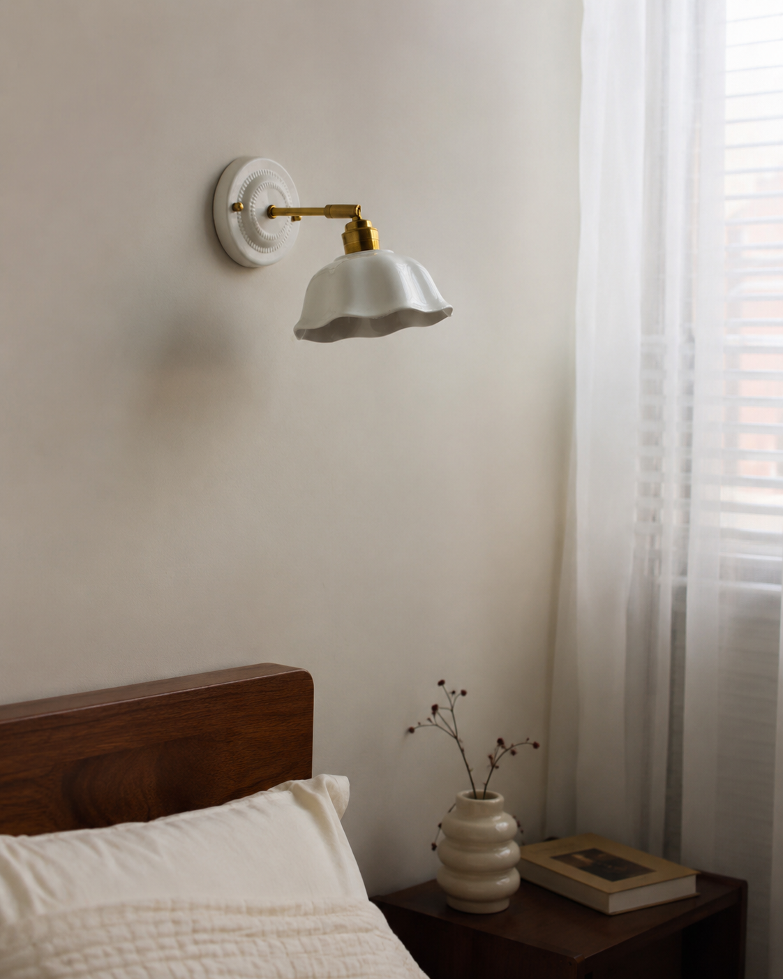 Margot | White Ceramic Copper Wall Sconce