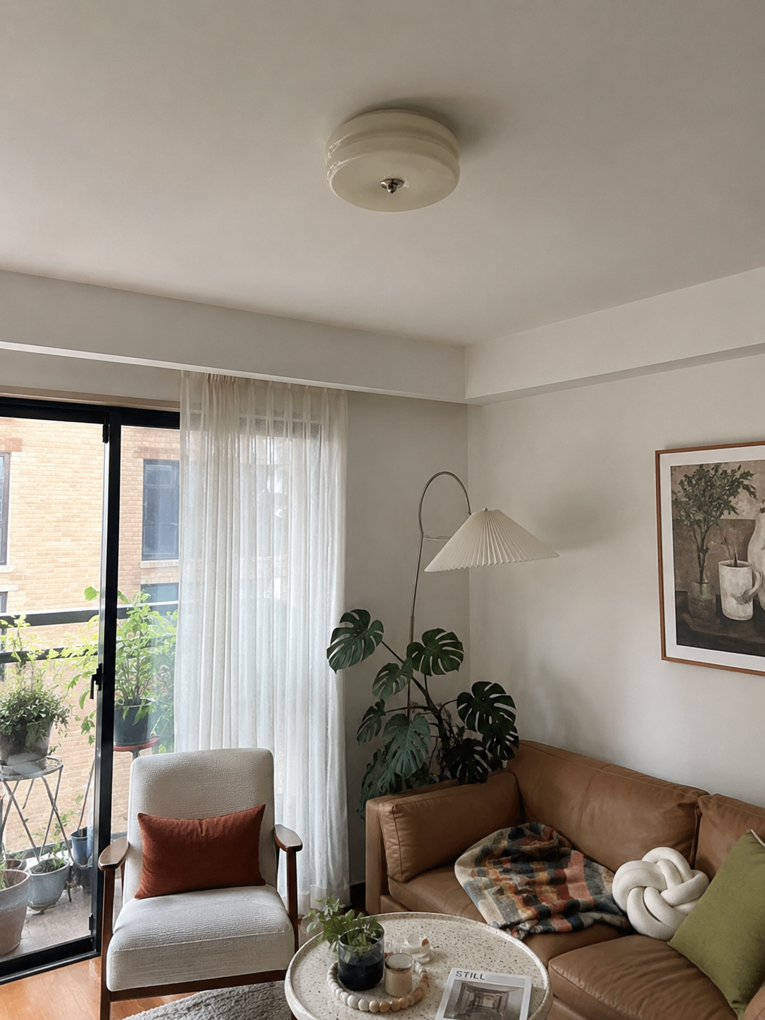 Nora | French Cream Halo Ceiling Light