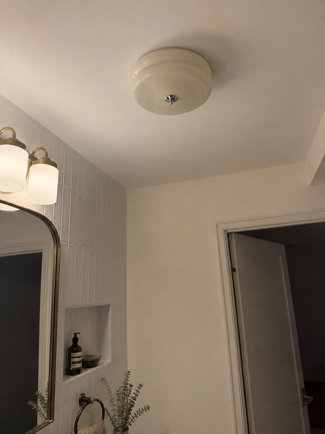 Nora | French Cream Halo Ceiling Light