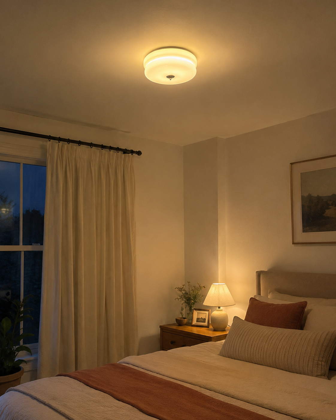 Nora | French Cream Halo Ceiling Light