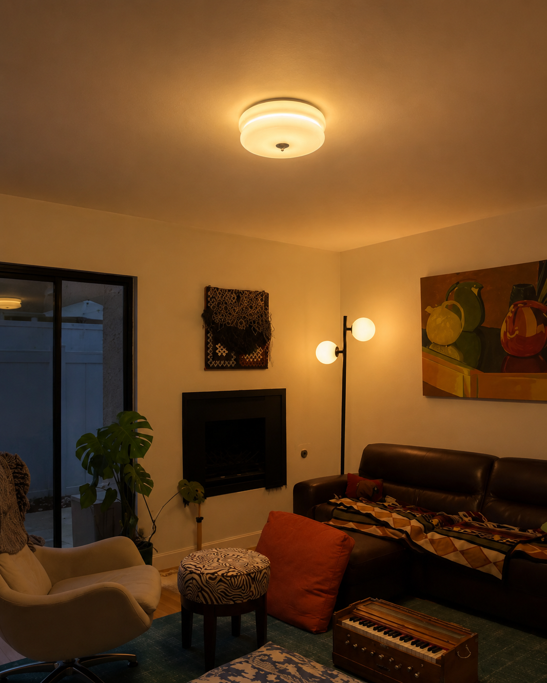 Nora | French Cream Halo Ceiling Light