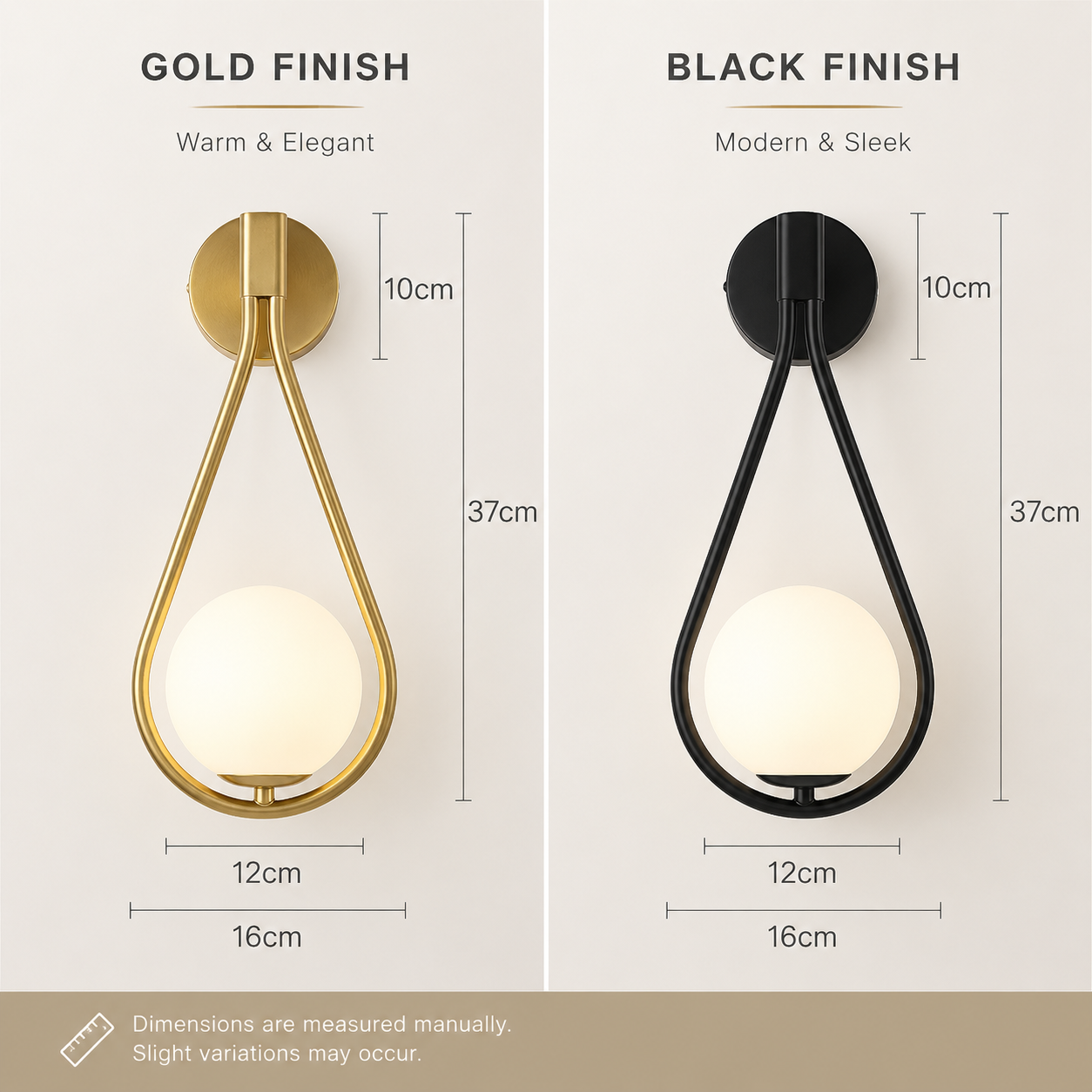 Luna |Drop Glass Ball LED Wall Sconce