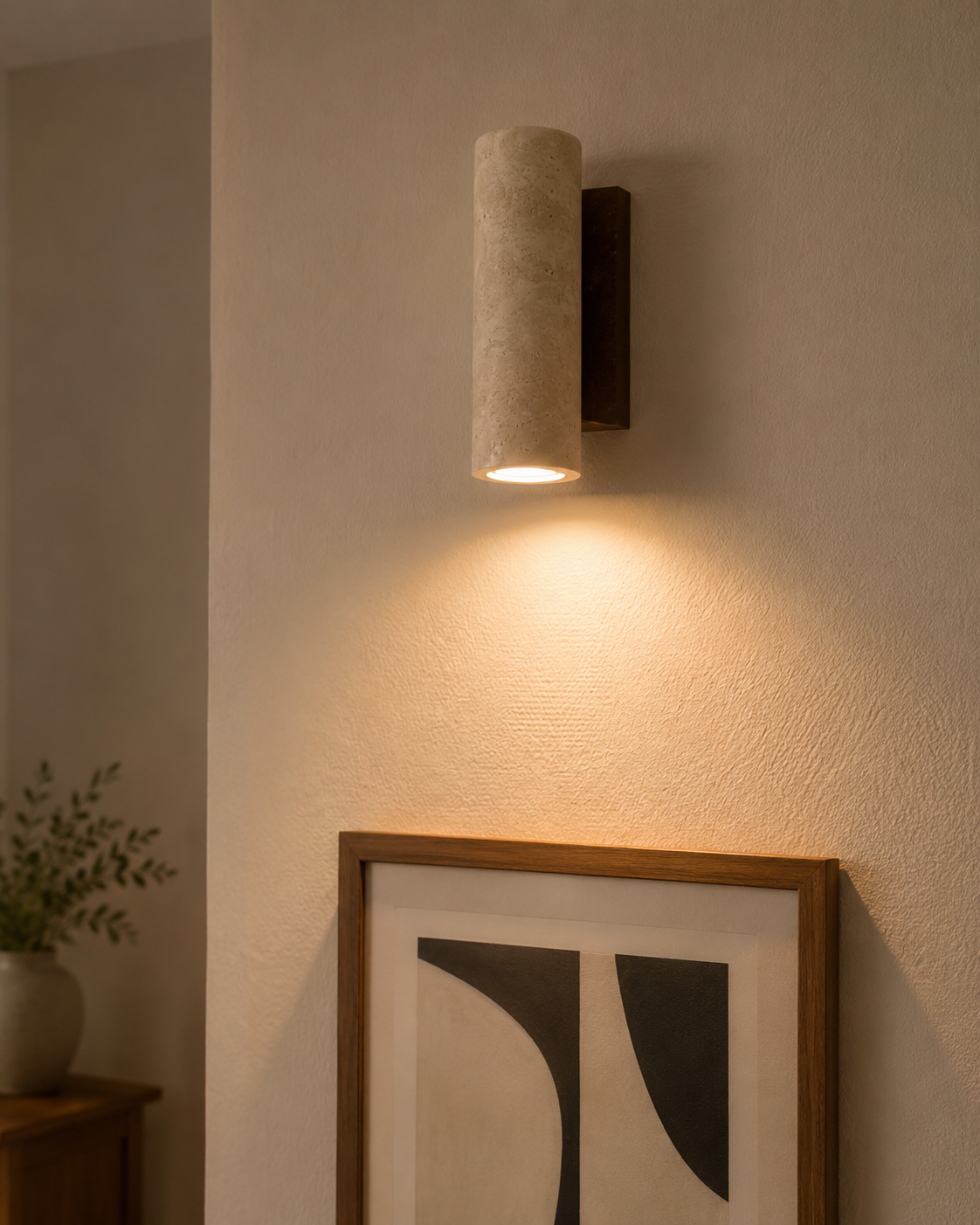 Solene | Wabi Sabi Travertine Wall Sconce