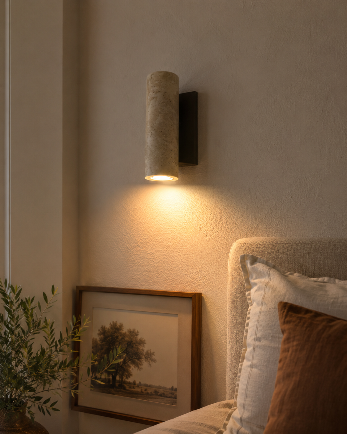 Solene | Wabi Sabi Travertine Wall Sconce