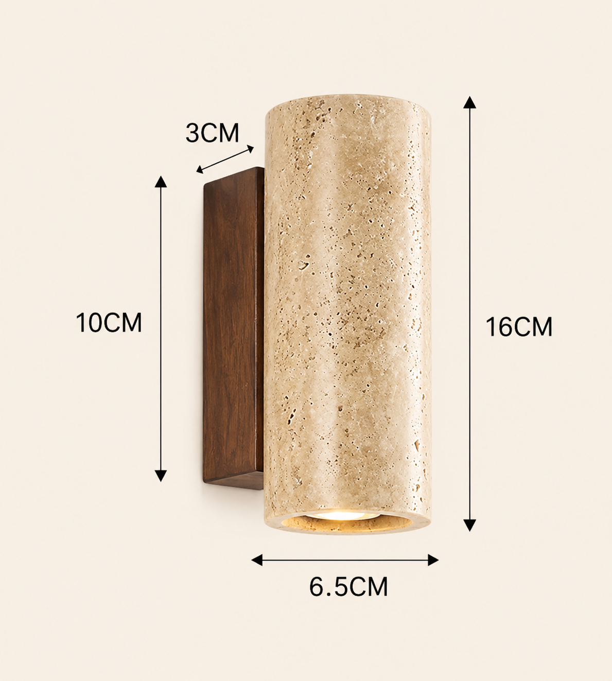 Solene | Wabi Sabi Travertine Wall Sconce