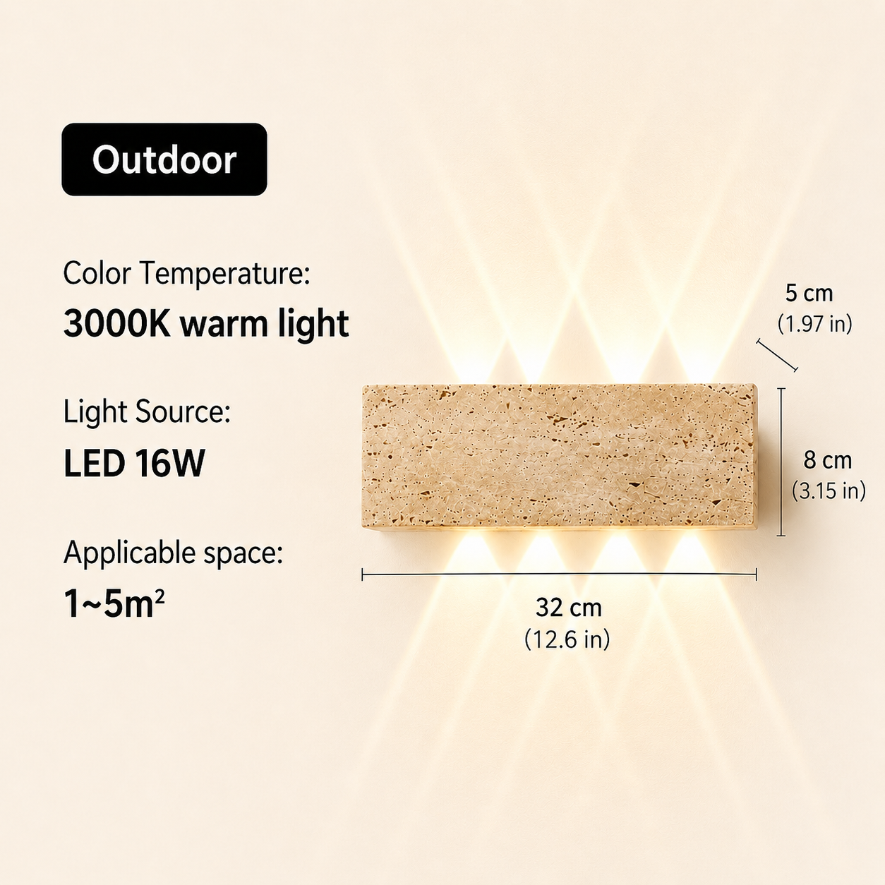 Solara | Stone Wall Light