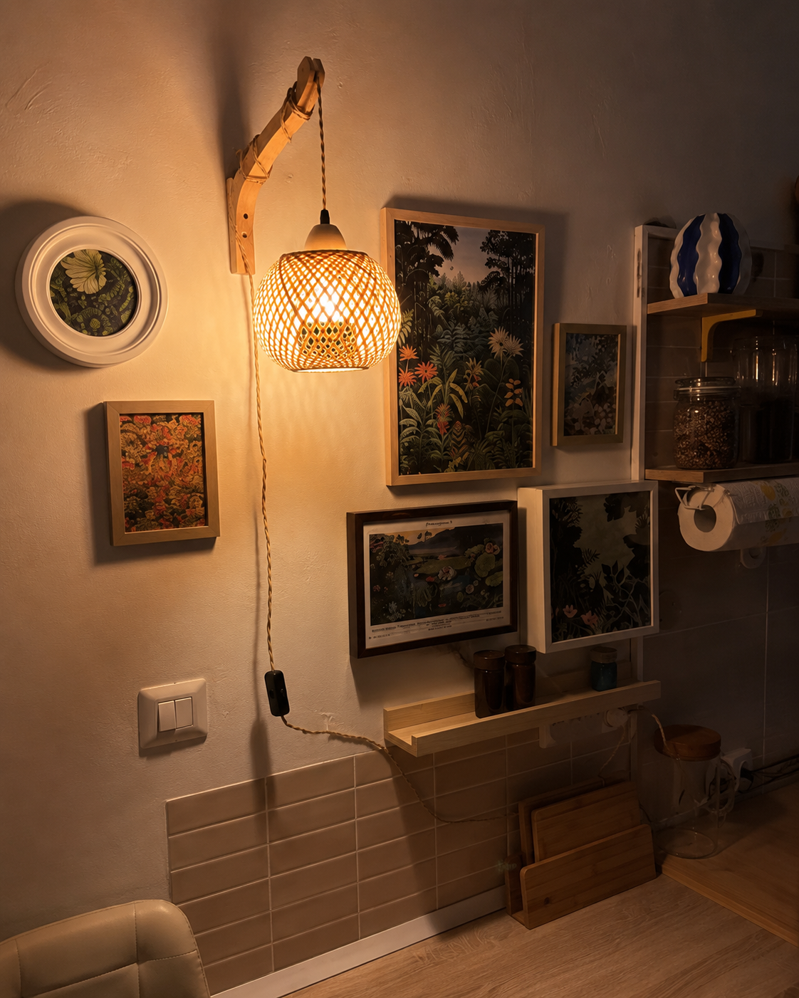 Nori | Woven Rattan Wall Lantern
