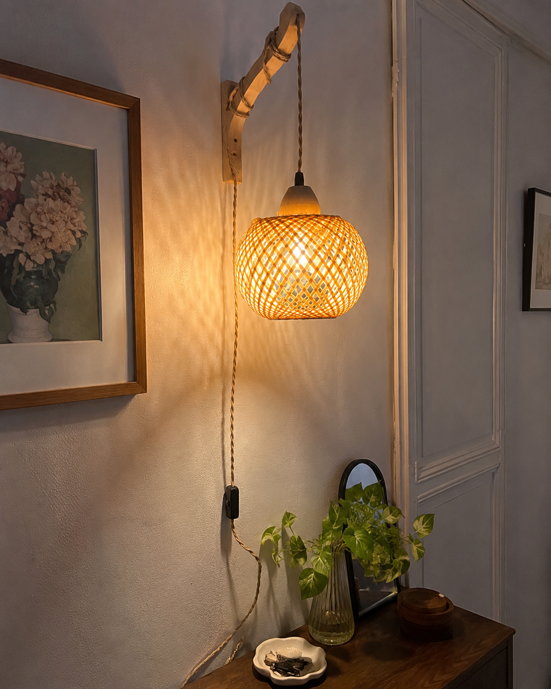 Nori | Woven Rattan Wall Lantern