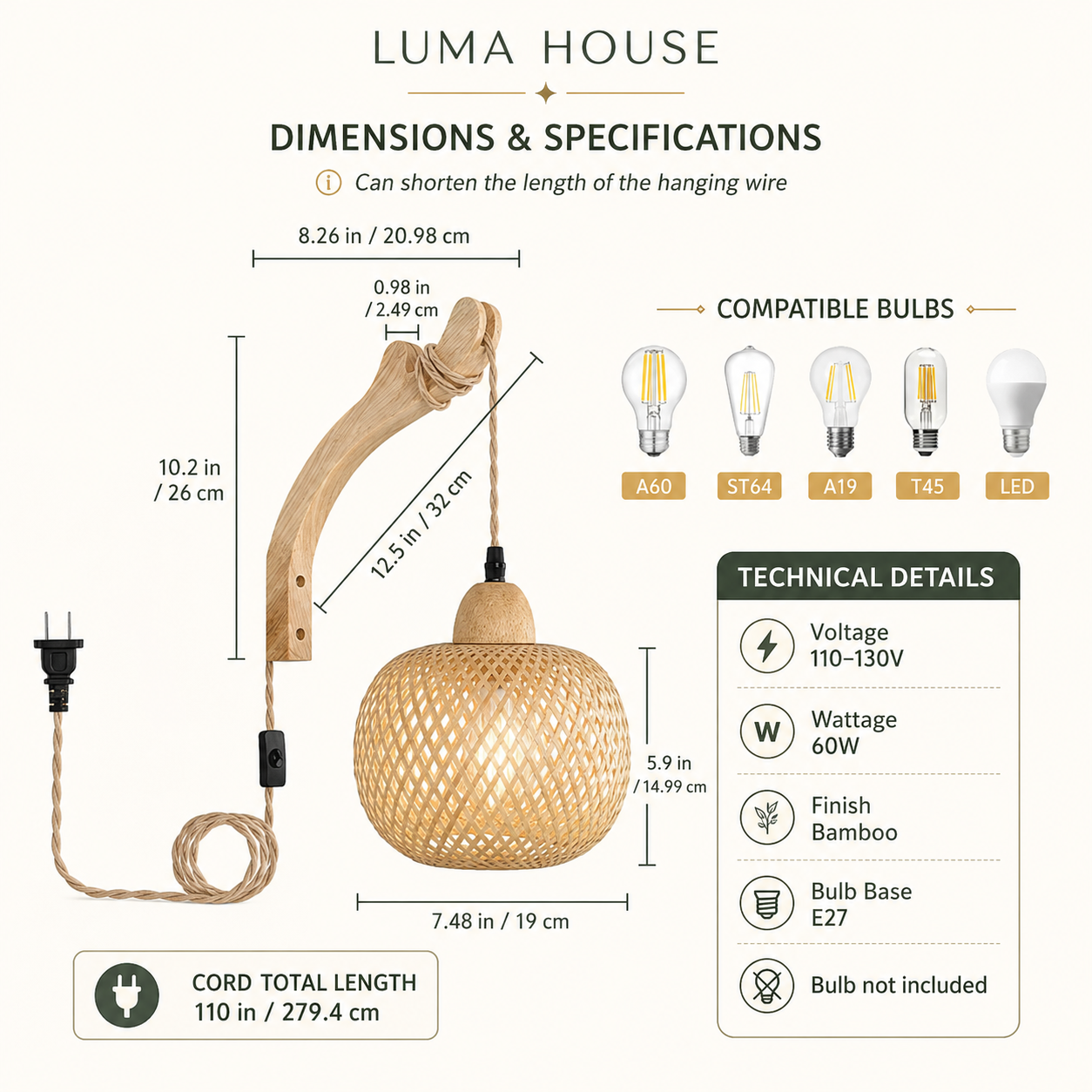 Nori | Woven Rattan Wall Lantern