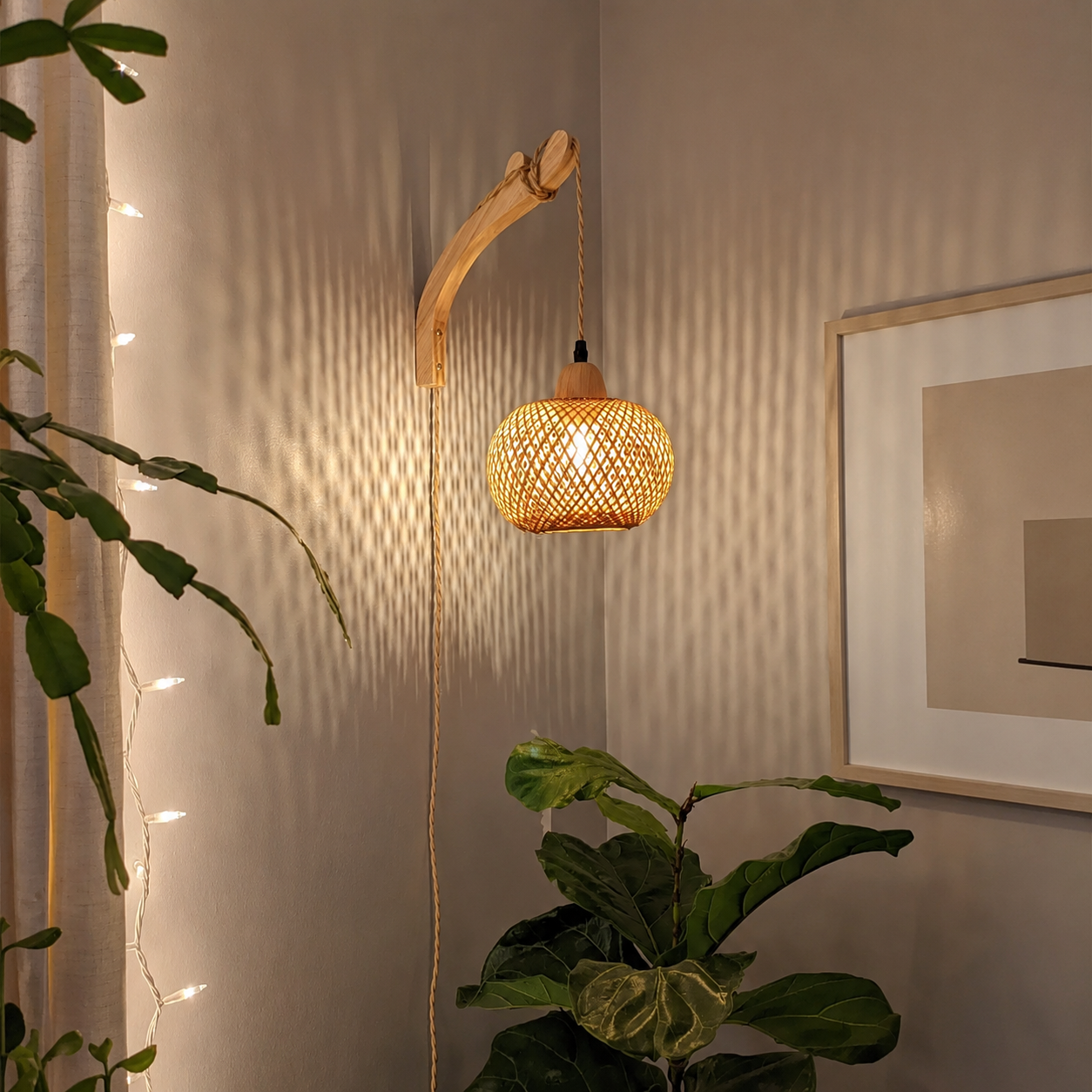 Nori | Woven Rattan Wall Lantern