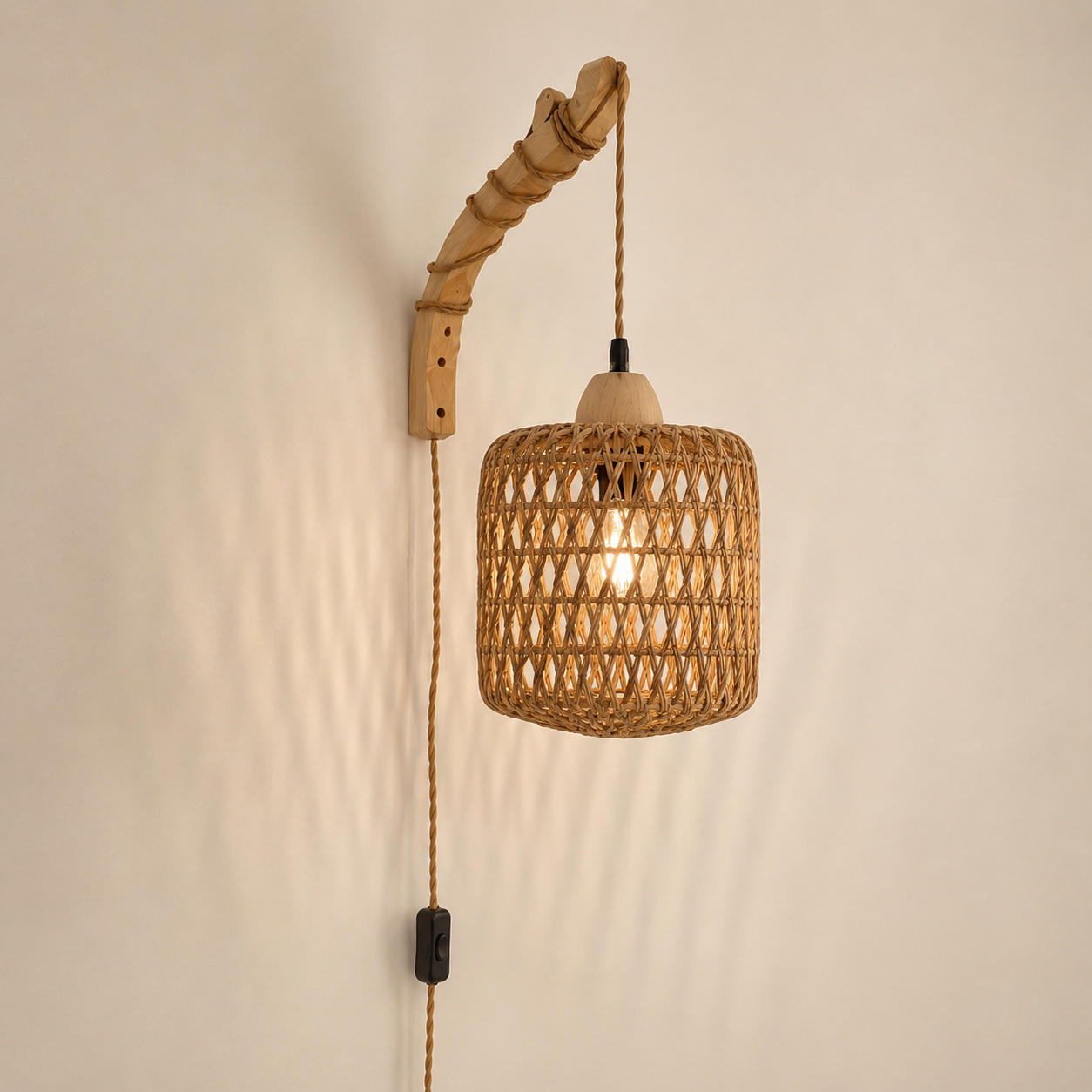 Nori | Woven Rattan Wall Lantern