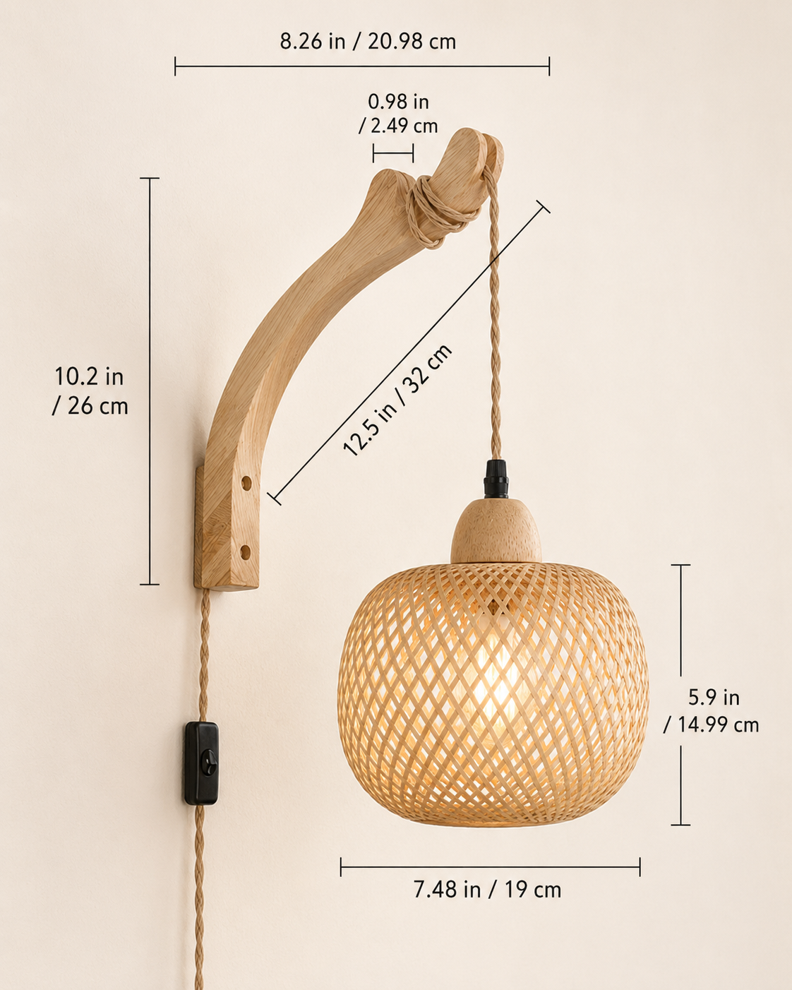 Nori | Woven Rattan Wall Lantern