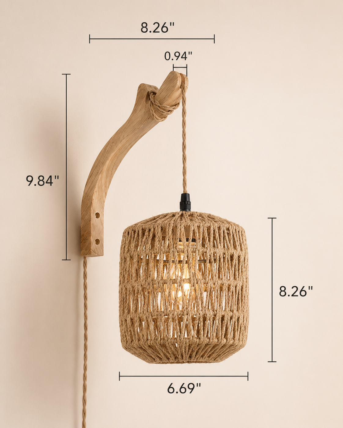 Nori | Woven Rattan Wall Lantern