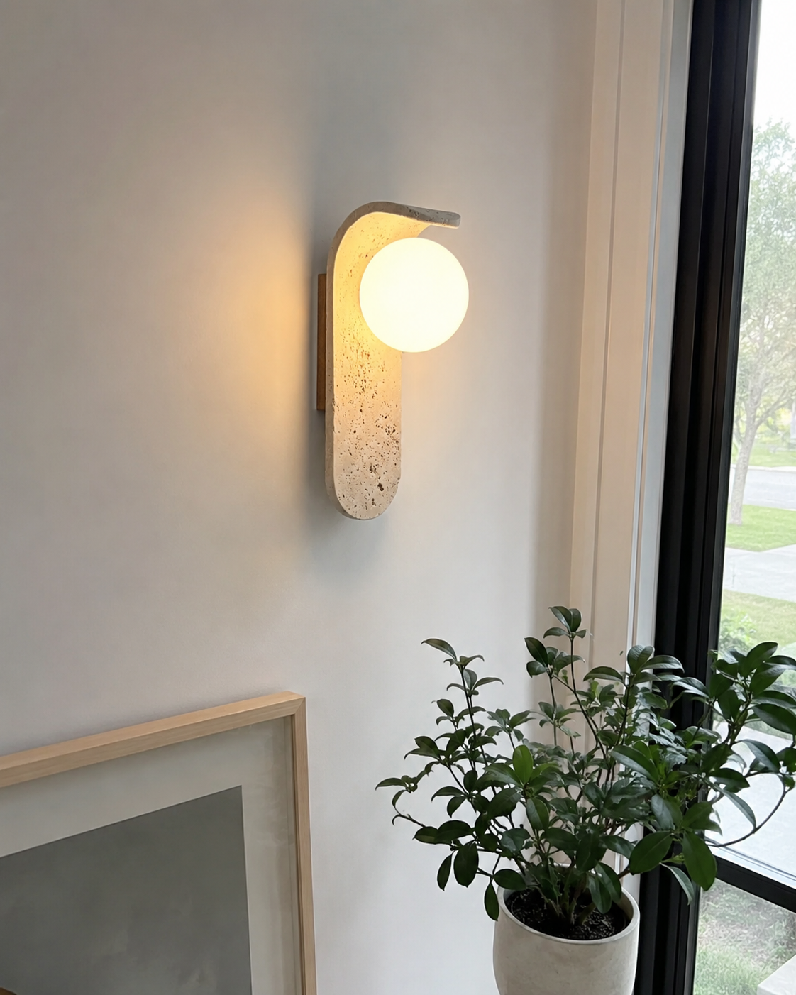 Sona | Travertine Wall Sconce