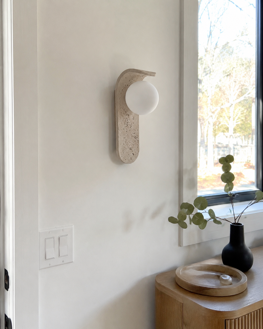 Sona | Travertine Wall Sconce
