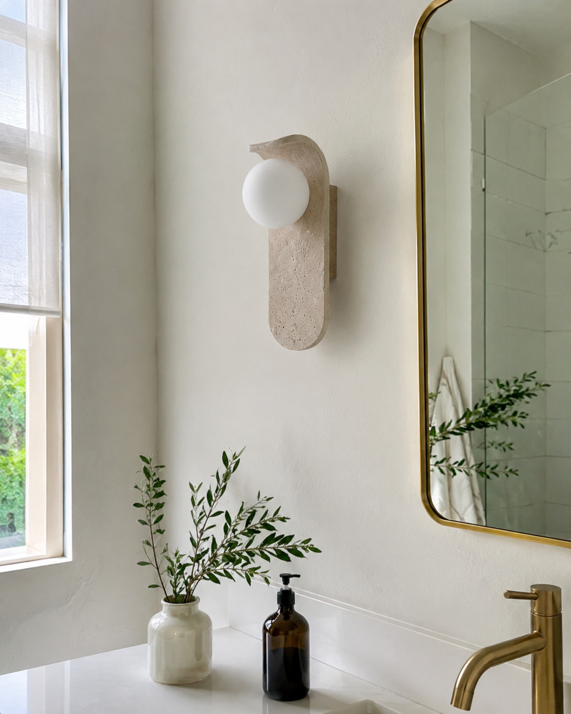 Sona | Travertine Wall Sconce