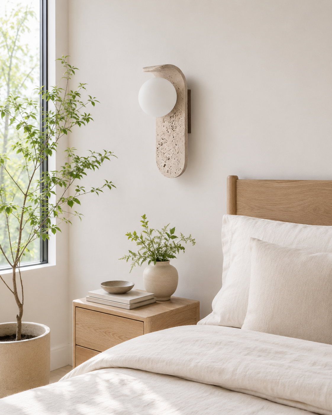 Sona | Travertine Wall Sconce