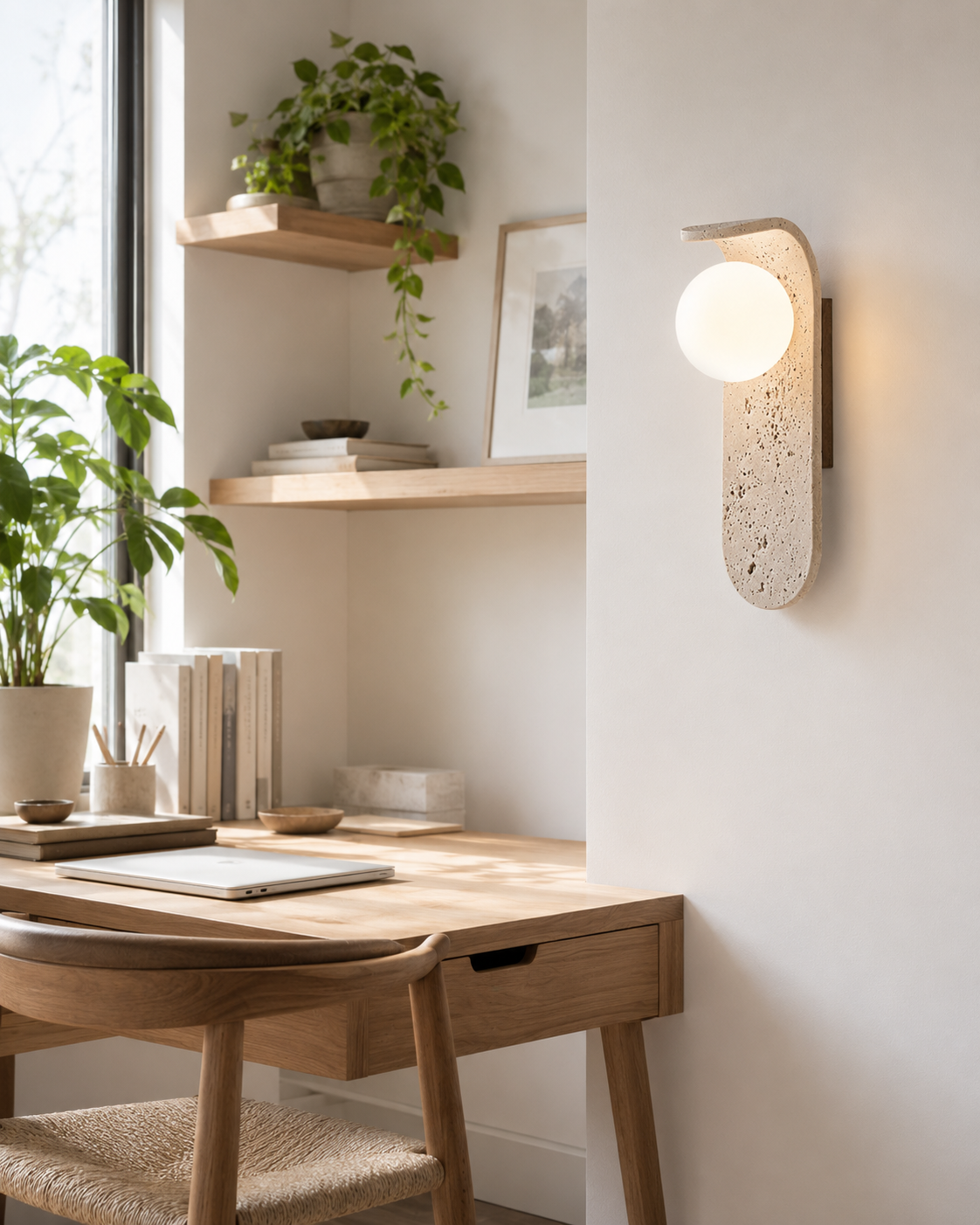 Sona | Travertine Wall Sconce