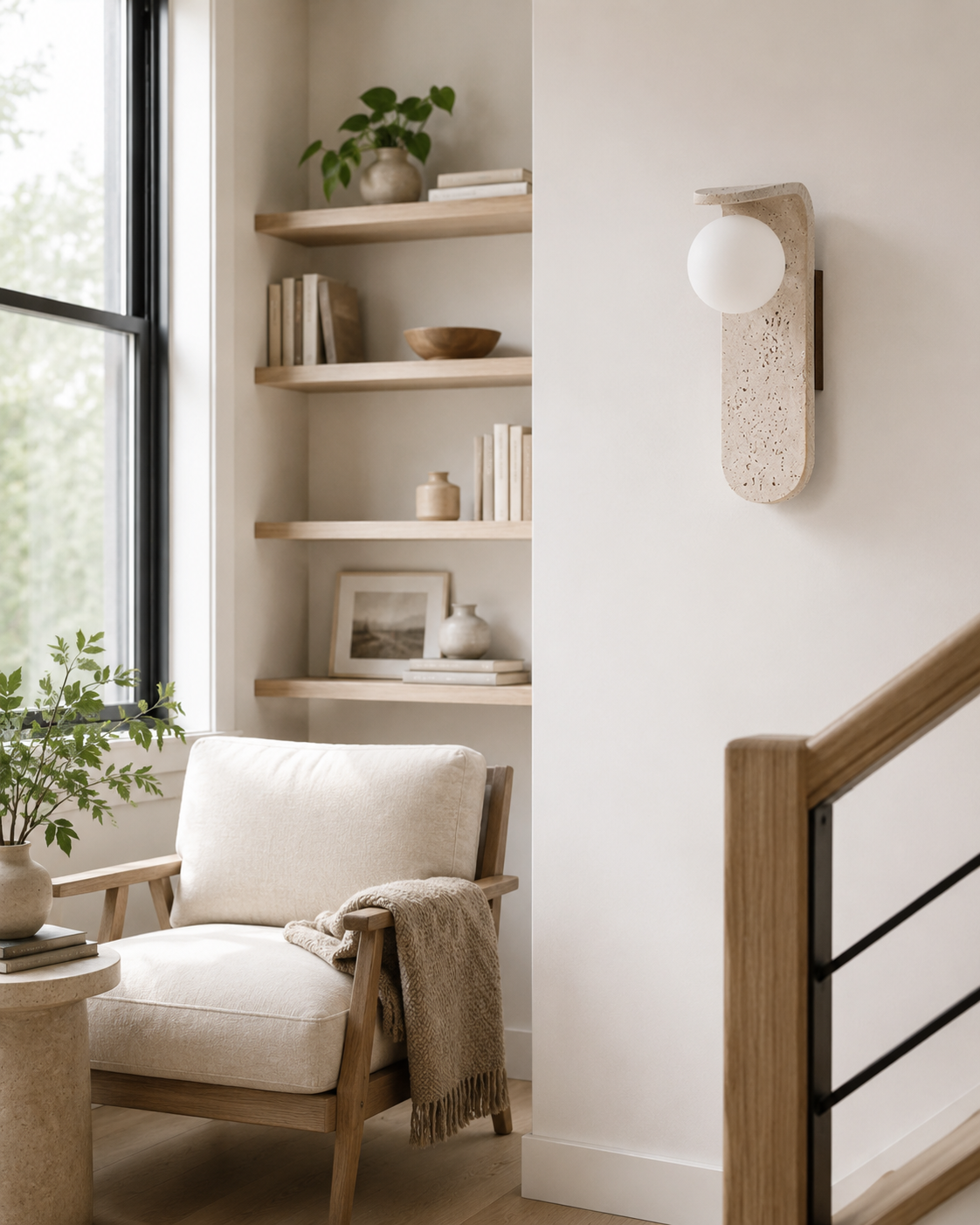 Sona | Travertine Wall Sconce