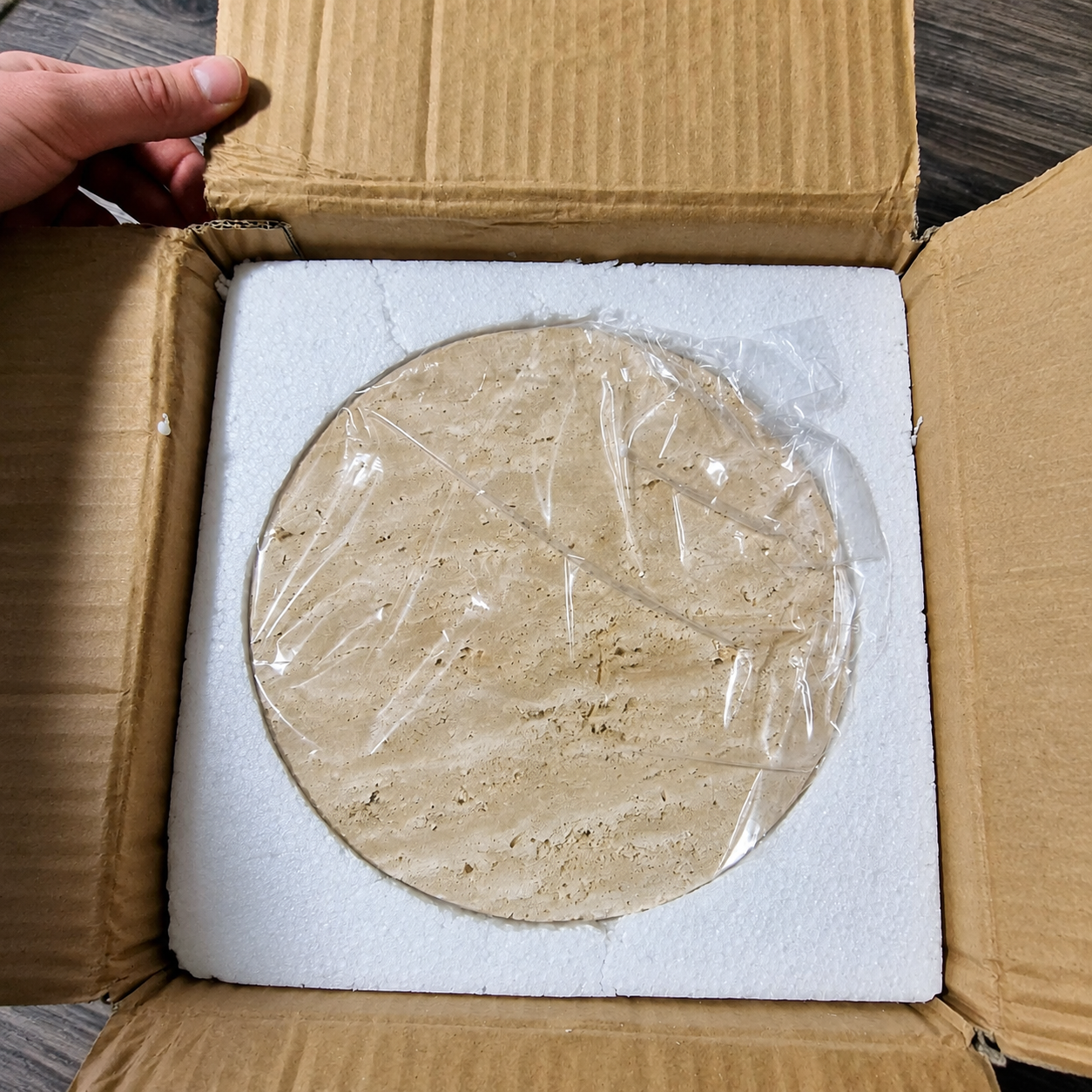 Mira | Round Travertine Wall Sconce