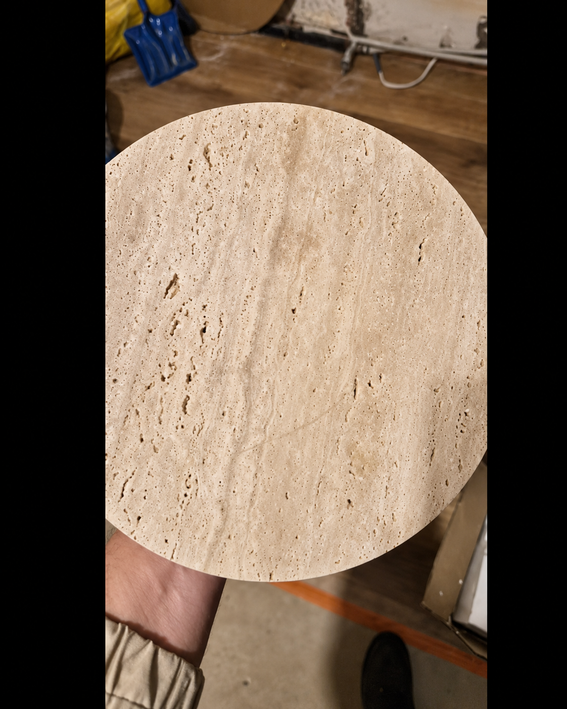 Mira | Round Travertine Wall Sconce
