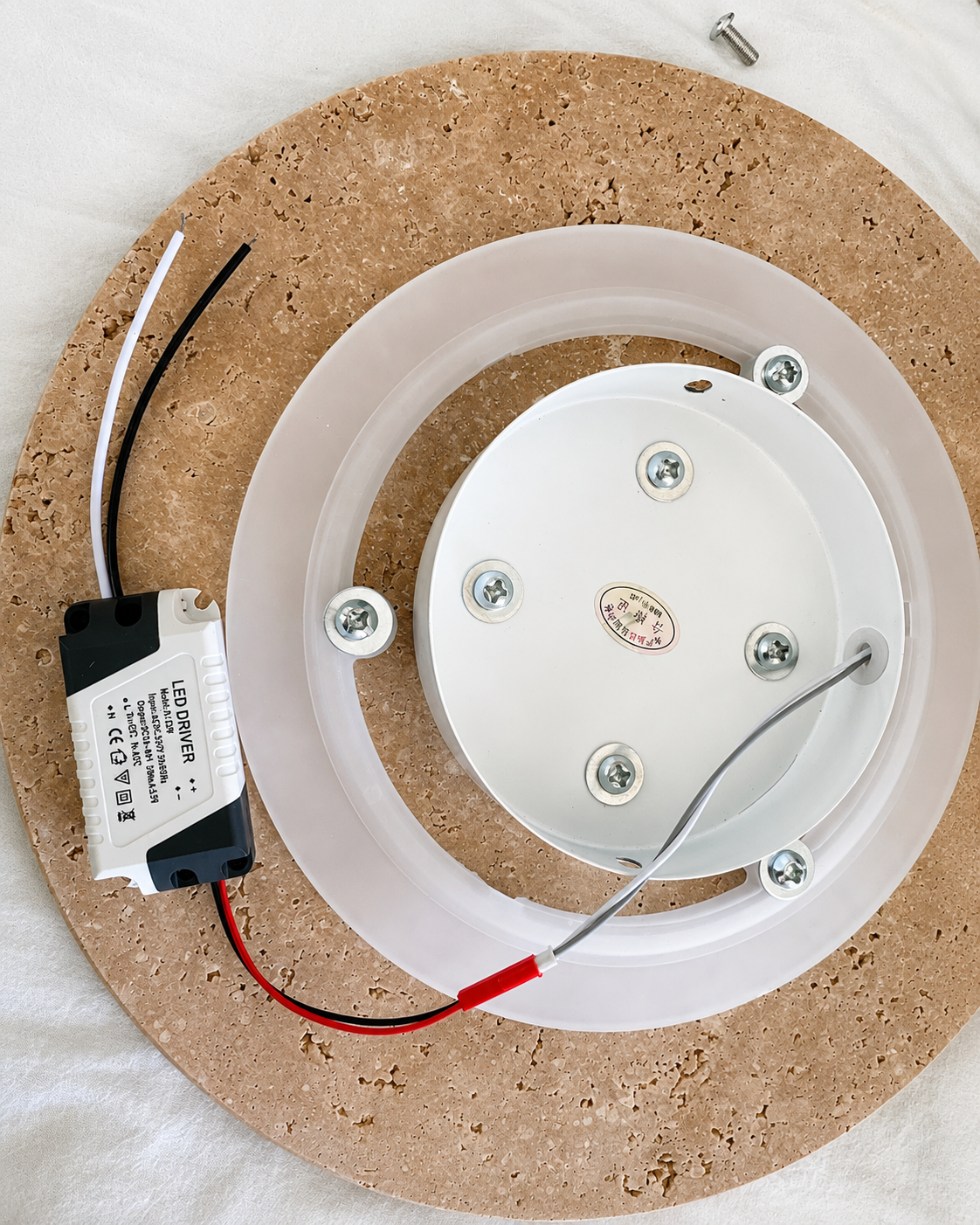 Mira | Round Travertine Wall Sconce