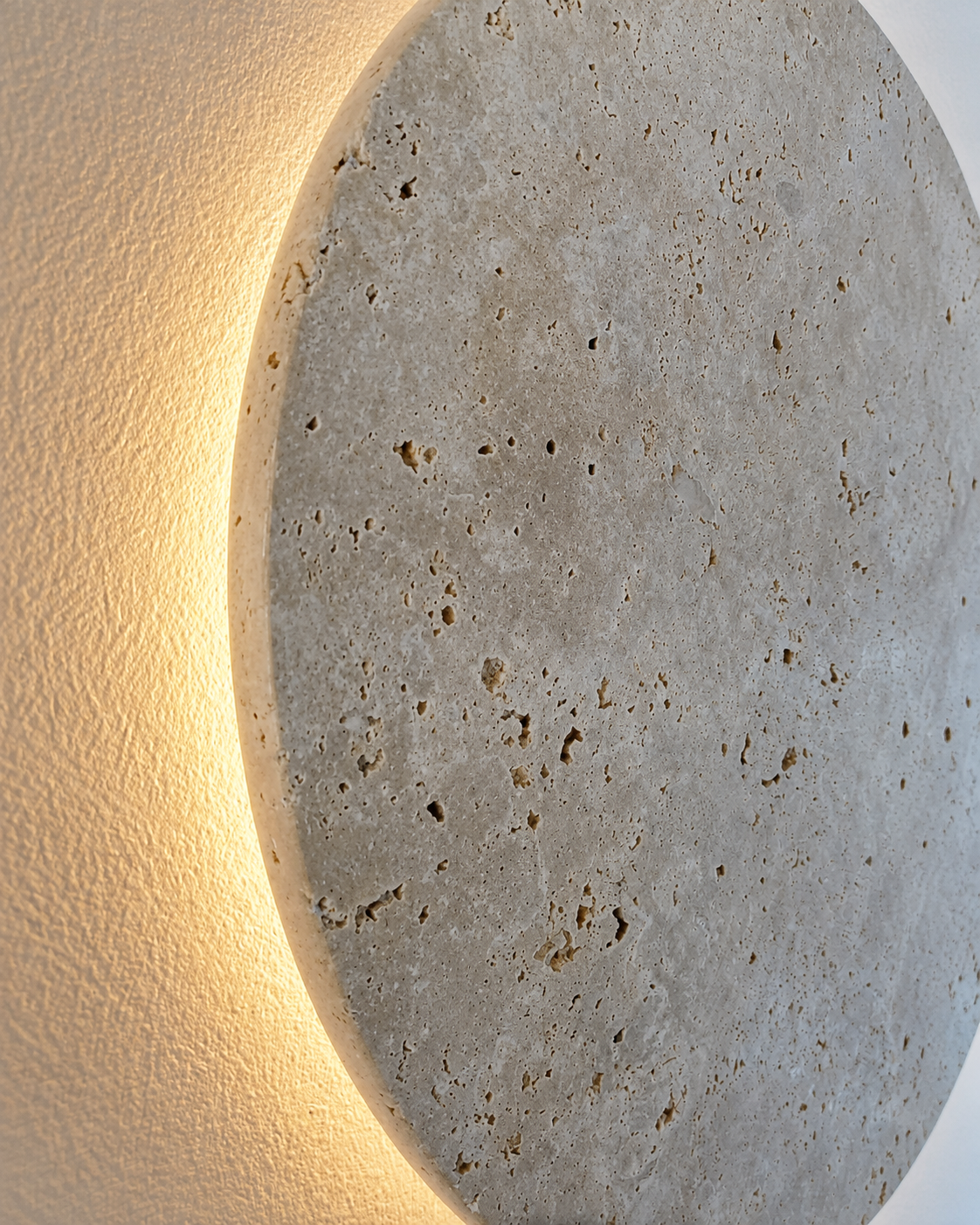 Mira | Round Travertine Wall Sconce