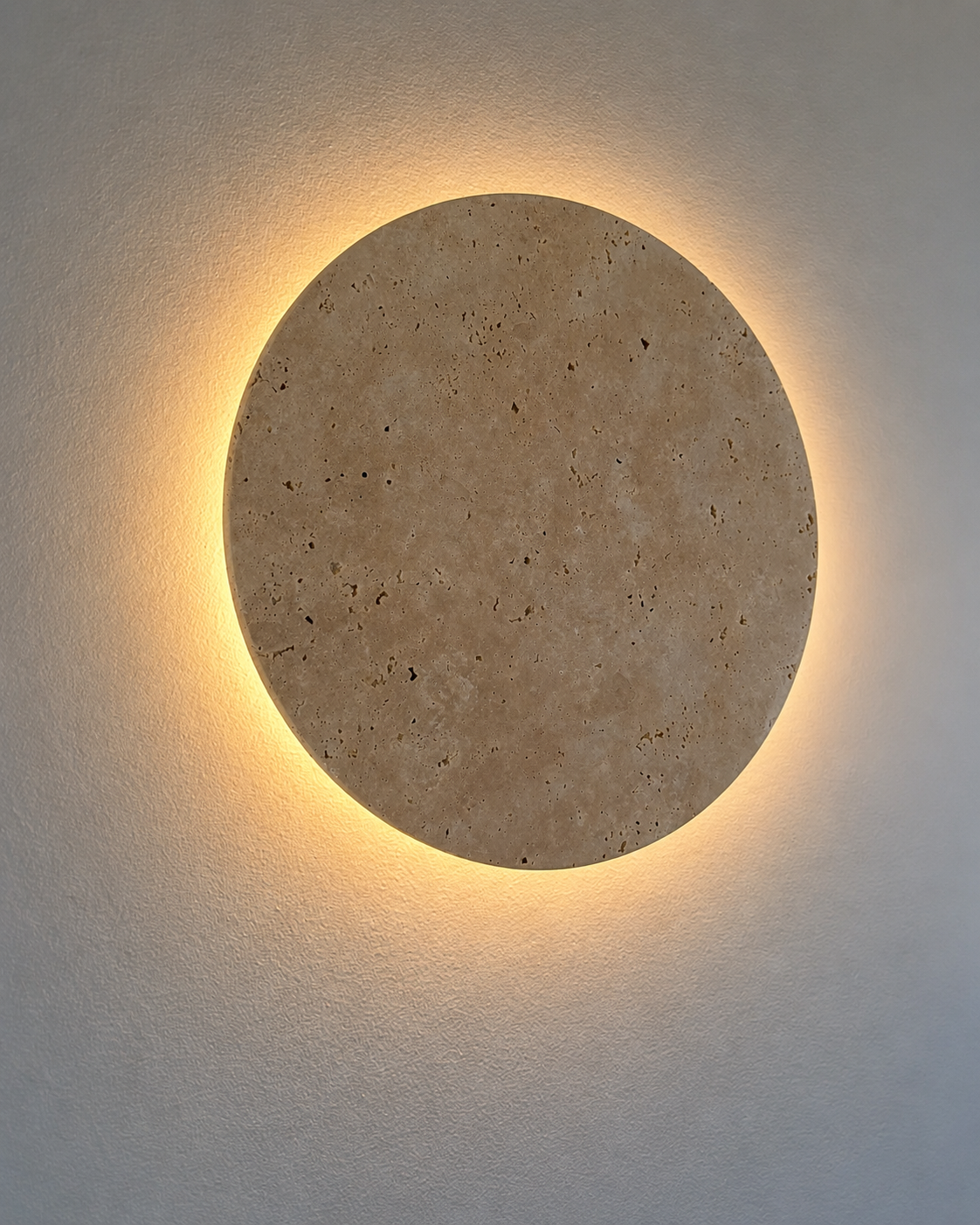 Mira | Round Travertine Wall Sconce