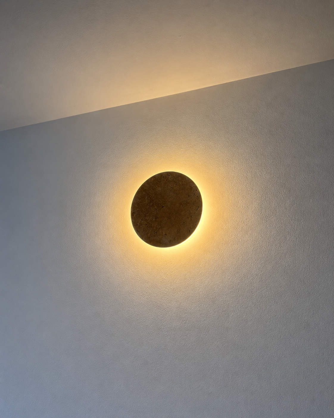 Mira | Round Travertine Wall Sconce