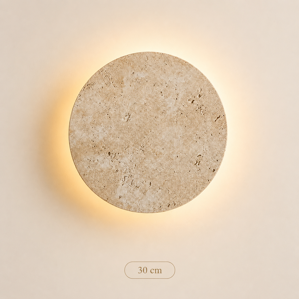 Mira | Round Travertine Wall Sconce