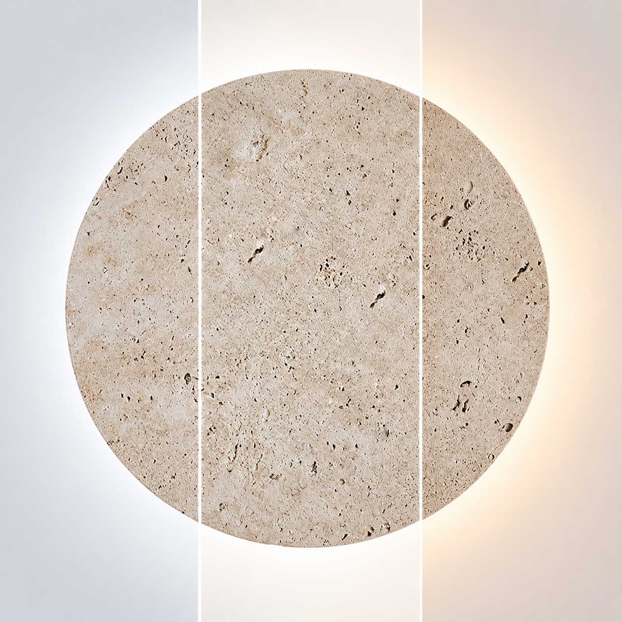 Mira | Round Travertine Wall Sconce