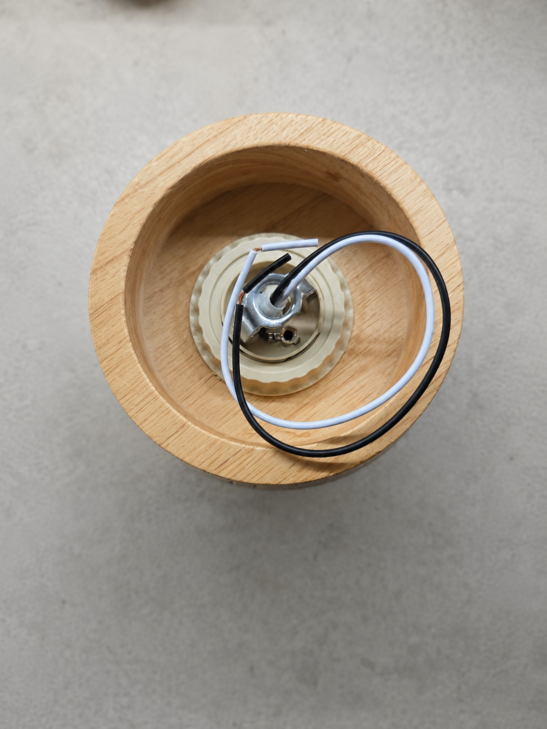 Noma | Travertine & Wood Flush Ceiling Light