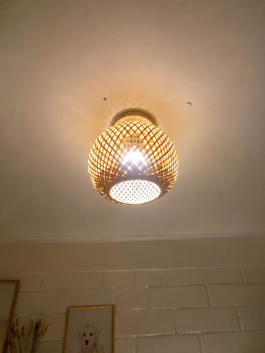 Hana | Bamboo Flush Mount Ceiling Light