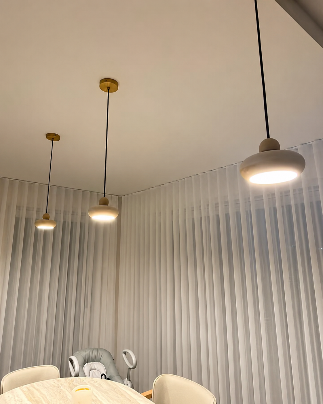 Toba | Travertine & Wood Pendant Light