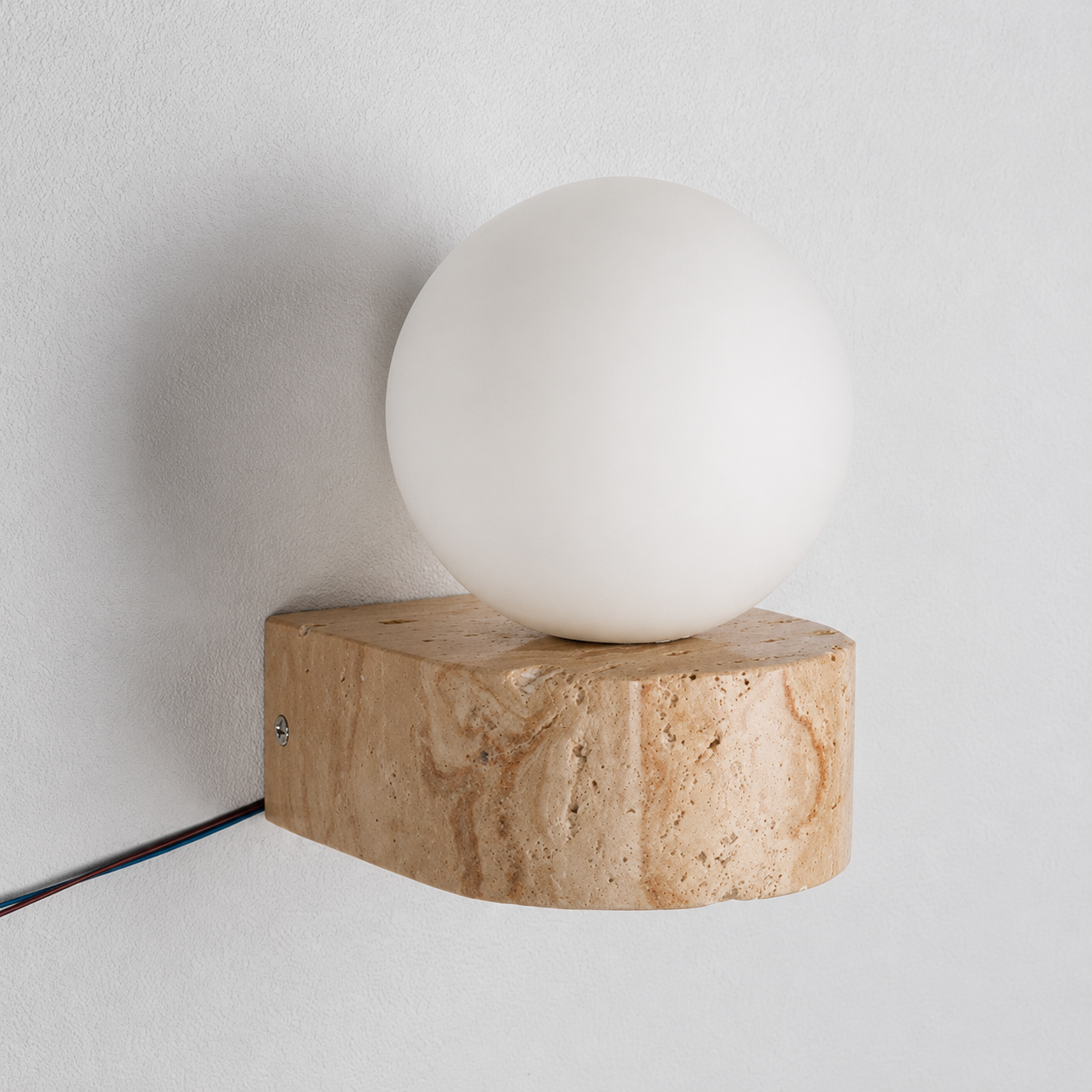 Rova | Travertine Wall Globe Sconce