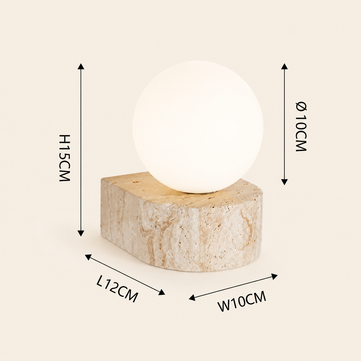 Rova | Travertine Wall Globe Sconce