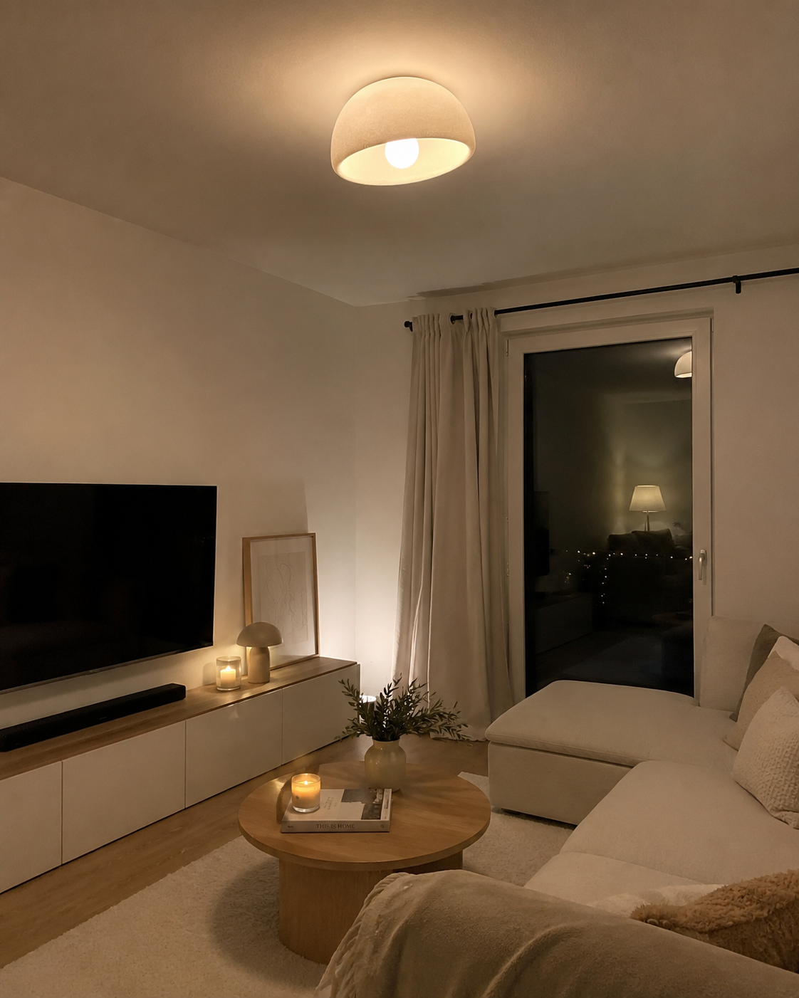 Luna | Wabi-Sabi Half-Dome Ceiling Light