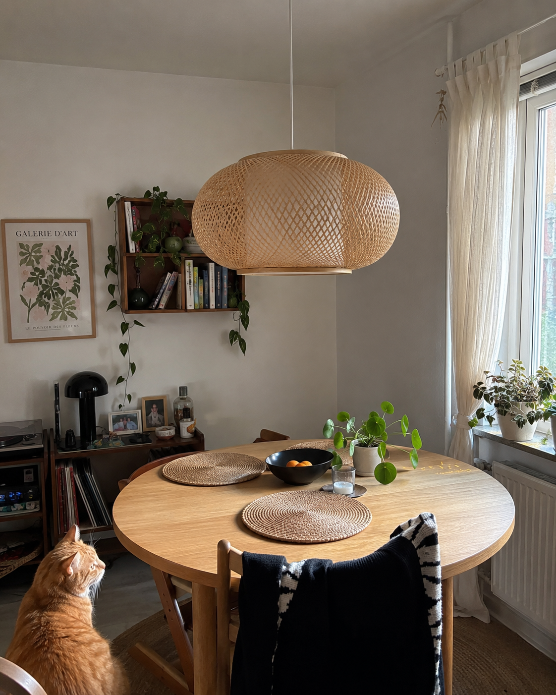 Tsuki | Japanese Woven Bamboo Pendant Light