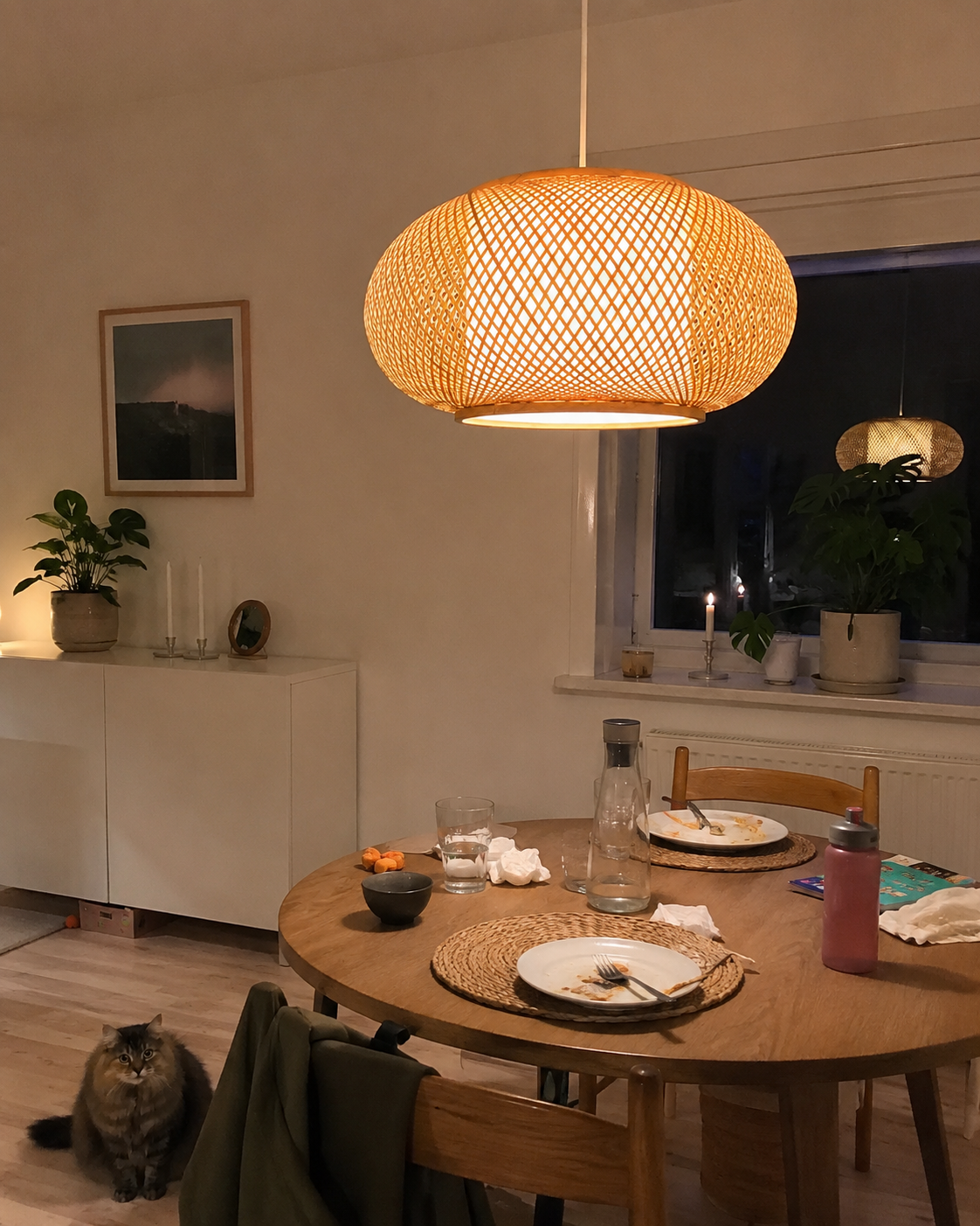 Tsuki | Japanese Woven Bamboo Pendant Light