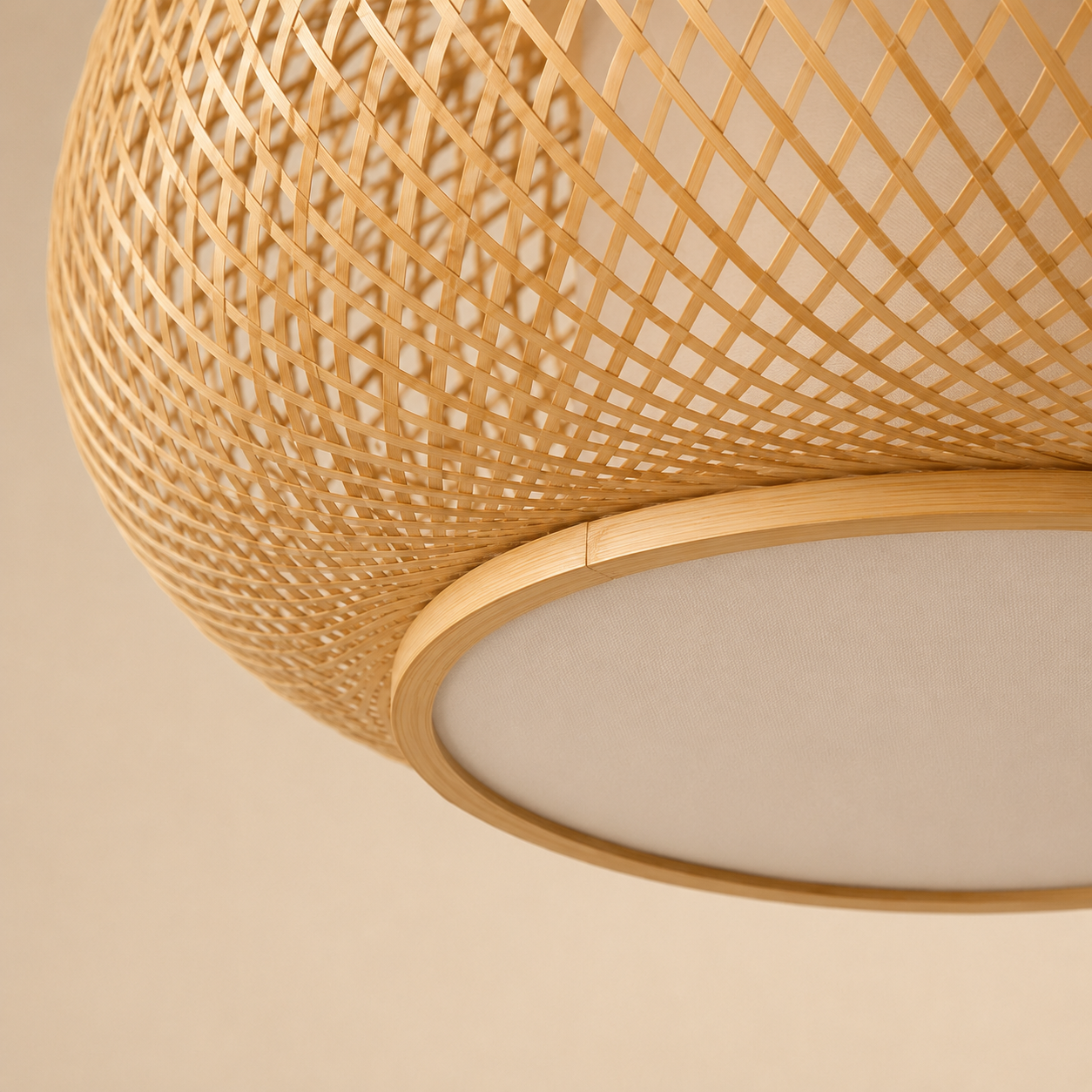 Tsuki | Japanese Woven Bamboo Pendant Light