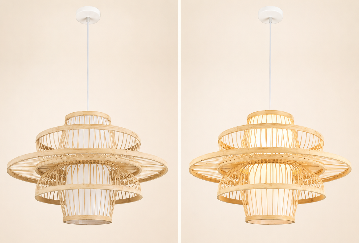 Halo | Tiered Japanese Bamboo Pendant Light