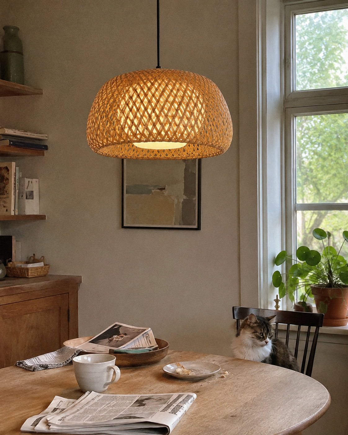 Kumo | Japanese Woven Bamboo Pendant Light
