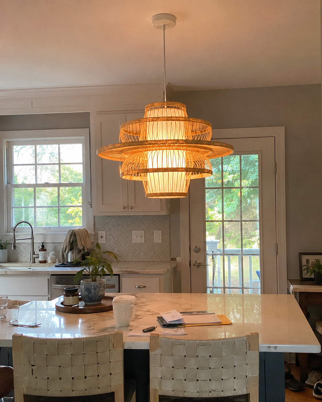Halo | Tiered Japanese Bamboo Pendant Light