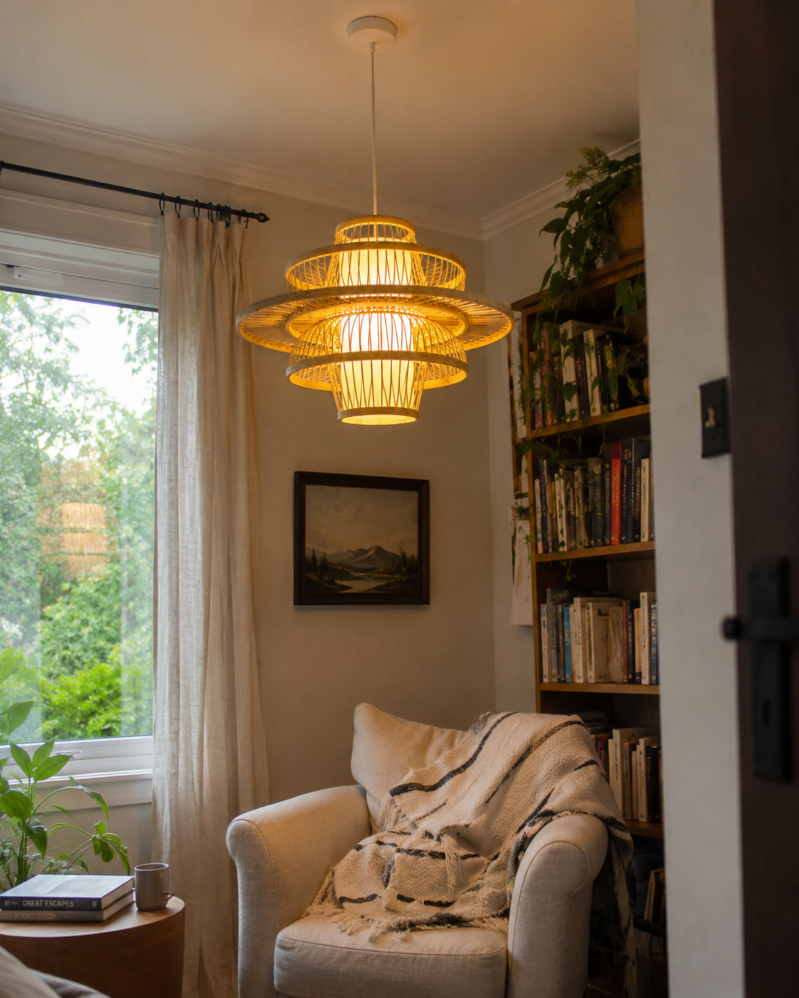 Halo | Tiered Japanese Bamboo Pendant Light