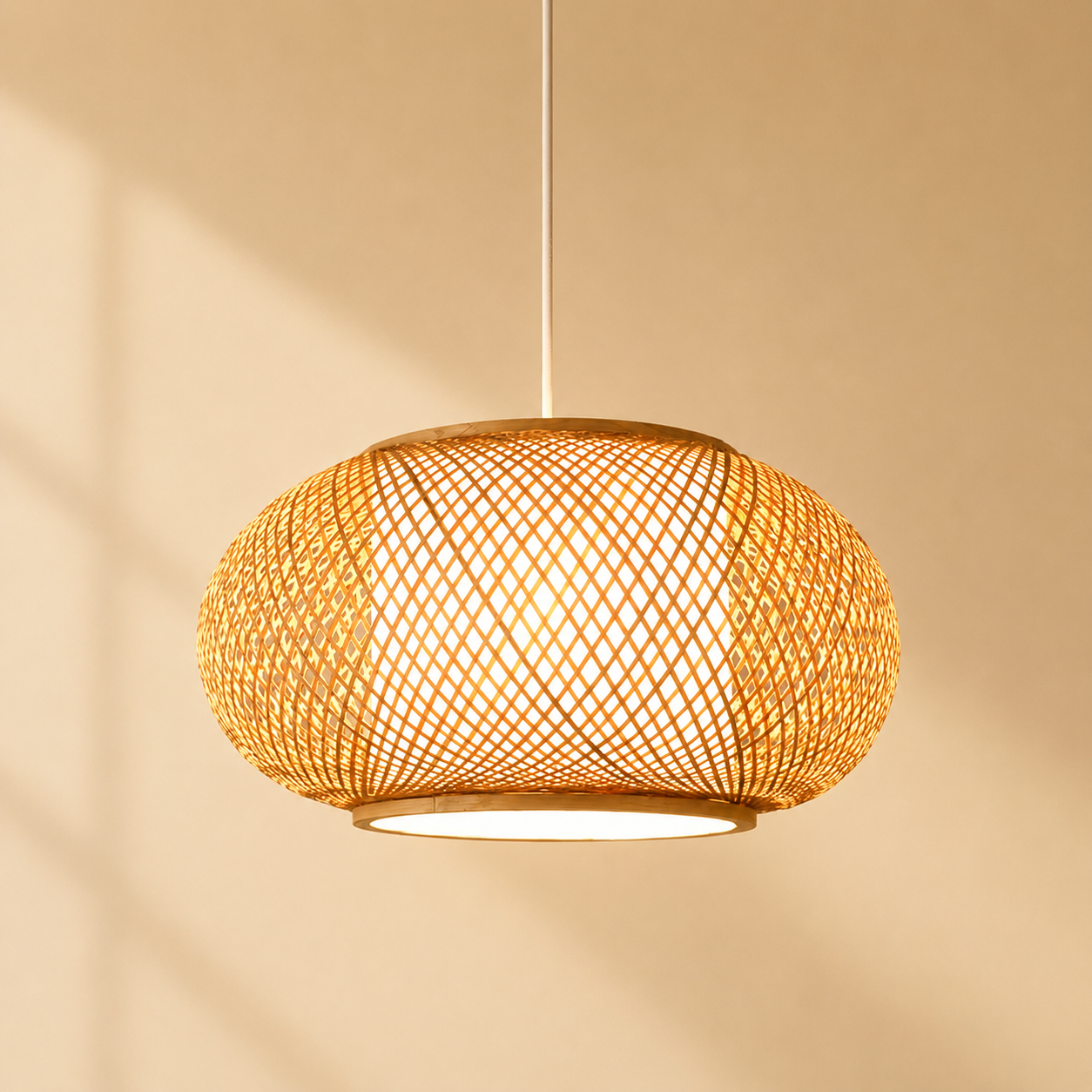 Tsuki | Japanese Woven Bamboo Pendant Light