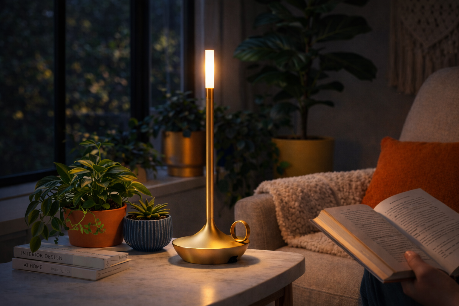 Modern Minimalist LED Vintage Candle Table Lamp