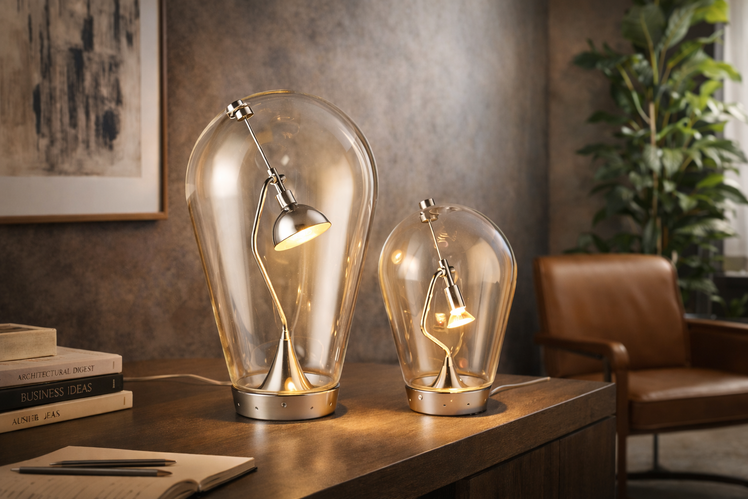Modern Glass Dome Table Lamp