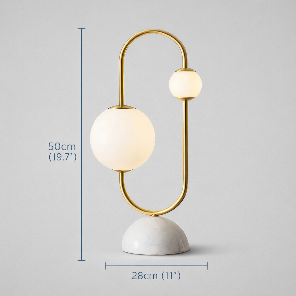 Modern Brass Globe Table Lamp