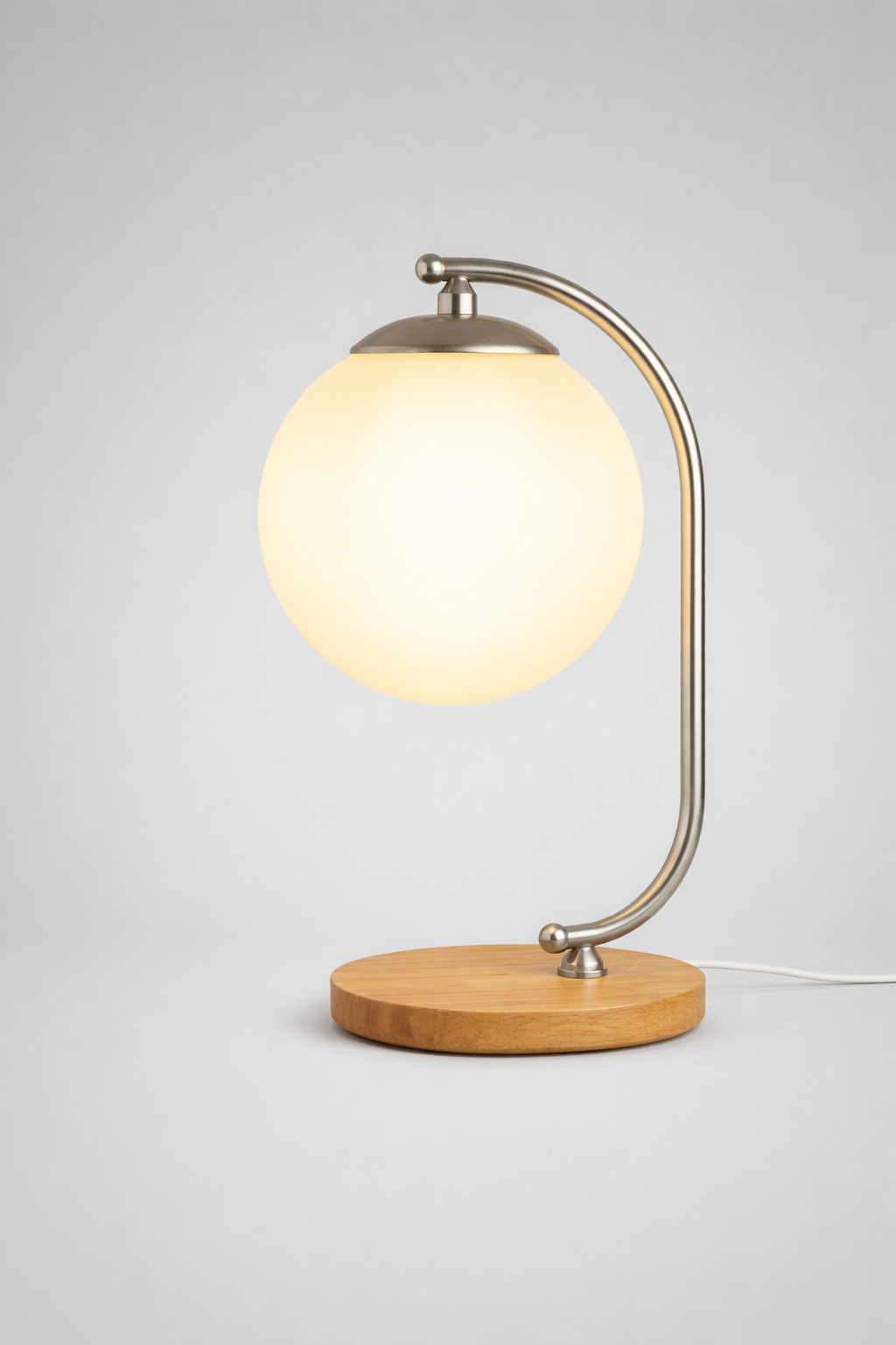 Modern Globe Wood Table Lamp