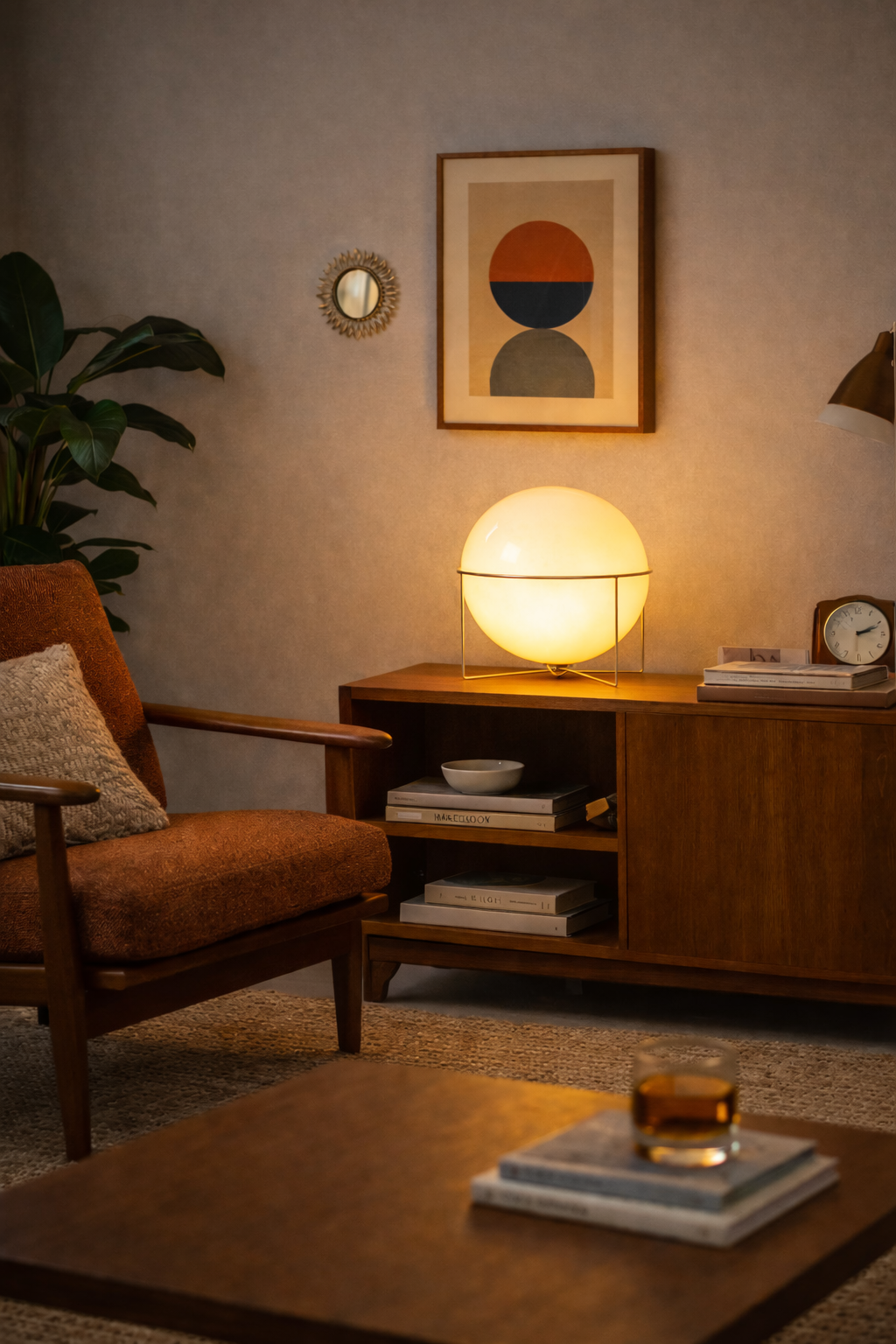 Mid-Century Modern Orb Table Lamp